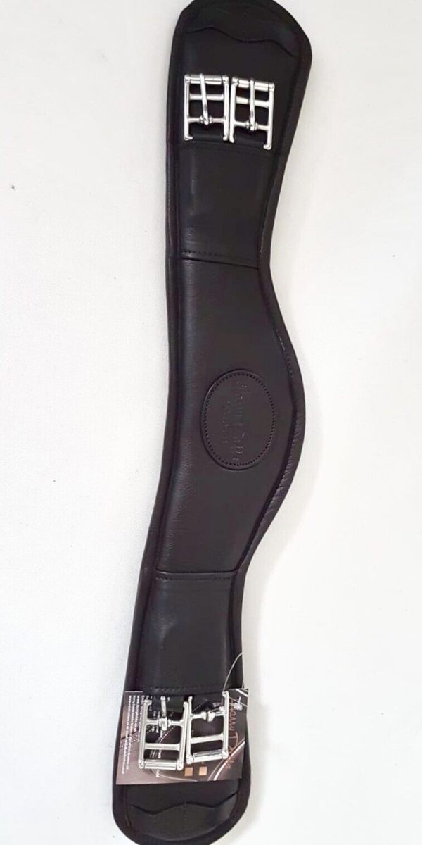 Harry Dabbs Soft Curved Dressage Girth - English Leather: Premium Quality: Black